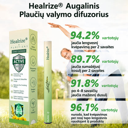 🎾 【Oficiali internetinė parduotuvė】Healrize® Vaistažolių gysločio plaučius valantis ir kvėpavimą lengvinantis inhaliatorius 🌿 (Kosulio malšinimas, gleivių skiedimas, dusulys ir rūkalių plaučių priežiūra) 🚚 Yra sandėlyje