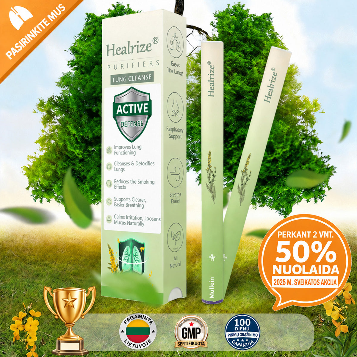 🎾 【Oficiali internetinė parduotuvė】Healrize® Vaistažolių gysločio plaučius valantis ir kvėpavimą lengvinantis inhaliatorius 🌿 (Kosulio malšinimas, gleivių skiedimas, dusulys ir rūkalių plaučių priežiūra) 🚚 Yra sandėlyje