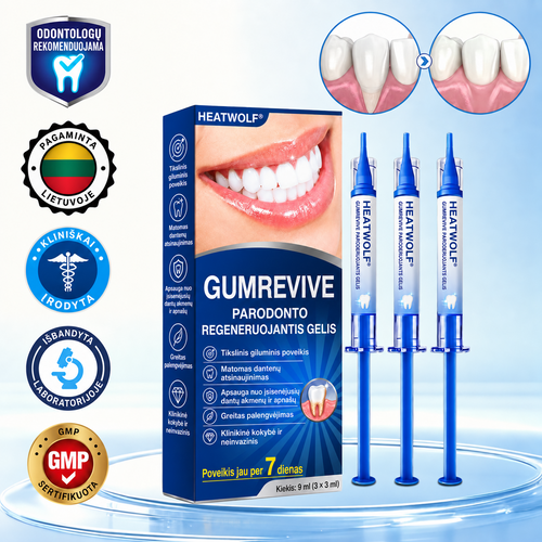 🇱🇹👨‍⚕️🦷🛡️ HEATWOLF® GumRevive – Periodonto audinių atstatomasis gelis🐟2️⃣