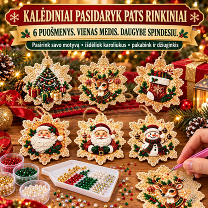 Toaimer®🎄🎅✨ Blizgantys kalėdiniai DIY papuošimai – 6 vnt. rinkinys🐟3️⃣