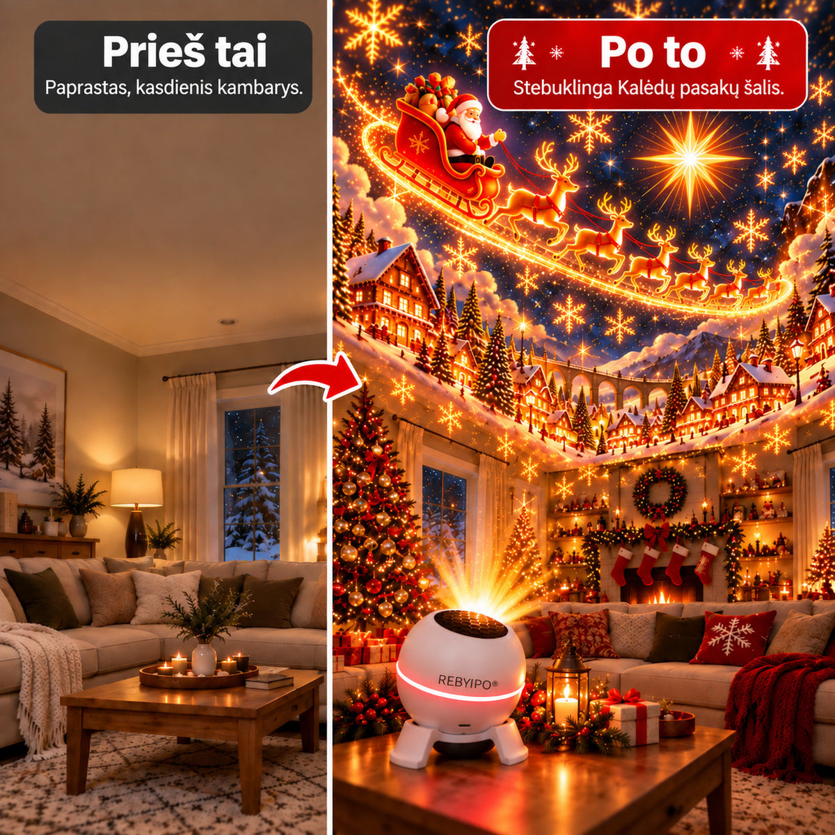 REBYIPO®🎄🎅🎁 Magiškos Kalėdų švieselės ✨ Įžiebkite šventės magiją🐟2️⃣