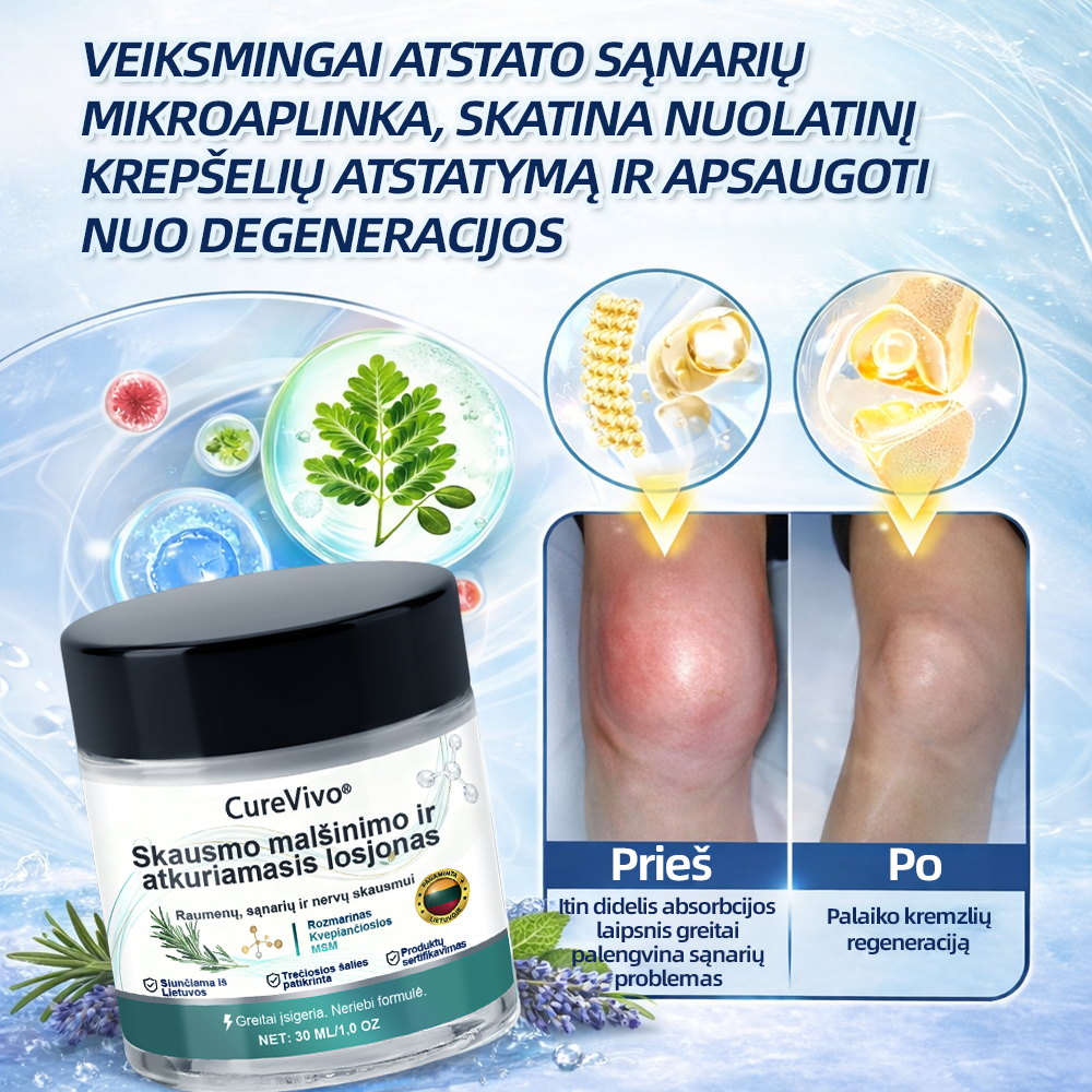 CureVivo® Skausmo malšinimo ir atstatymo losjonas🌵