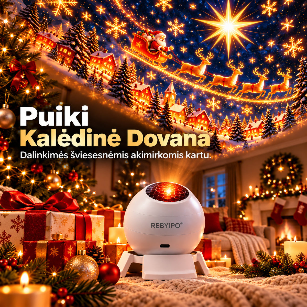 REBYIPO®🎄🎅🎁 Magiškos Kalėdų švieselės ✨ Įžiebkite šventės magiją🐟2️⃣