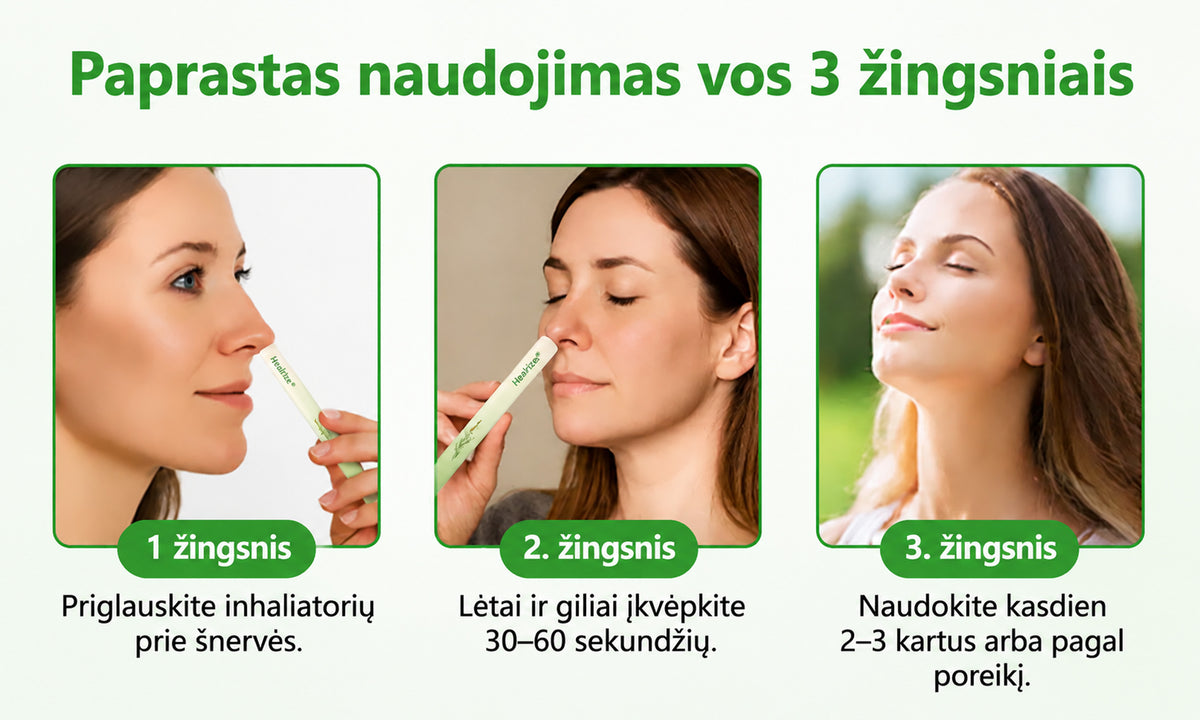 🎾 【Oficiali internetinė parduotuvė】Healrize® Vaistažolių gysločio plaučius valantis ir kvėpavimą lengvinantis inhaliatorius 🌿 (Kosulio malšinimas, gleivių skiedimas, dusulys ir rūkalių plaučių priežiūra) 🚚 Yra sandėlyje