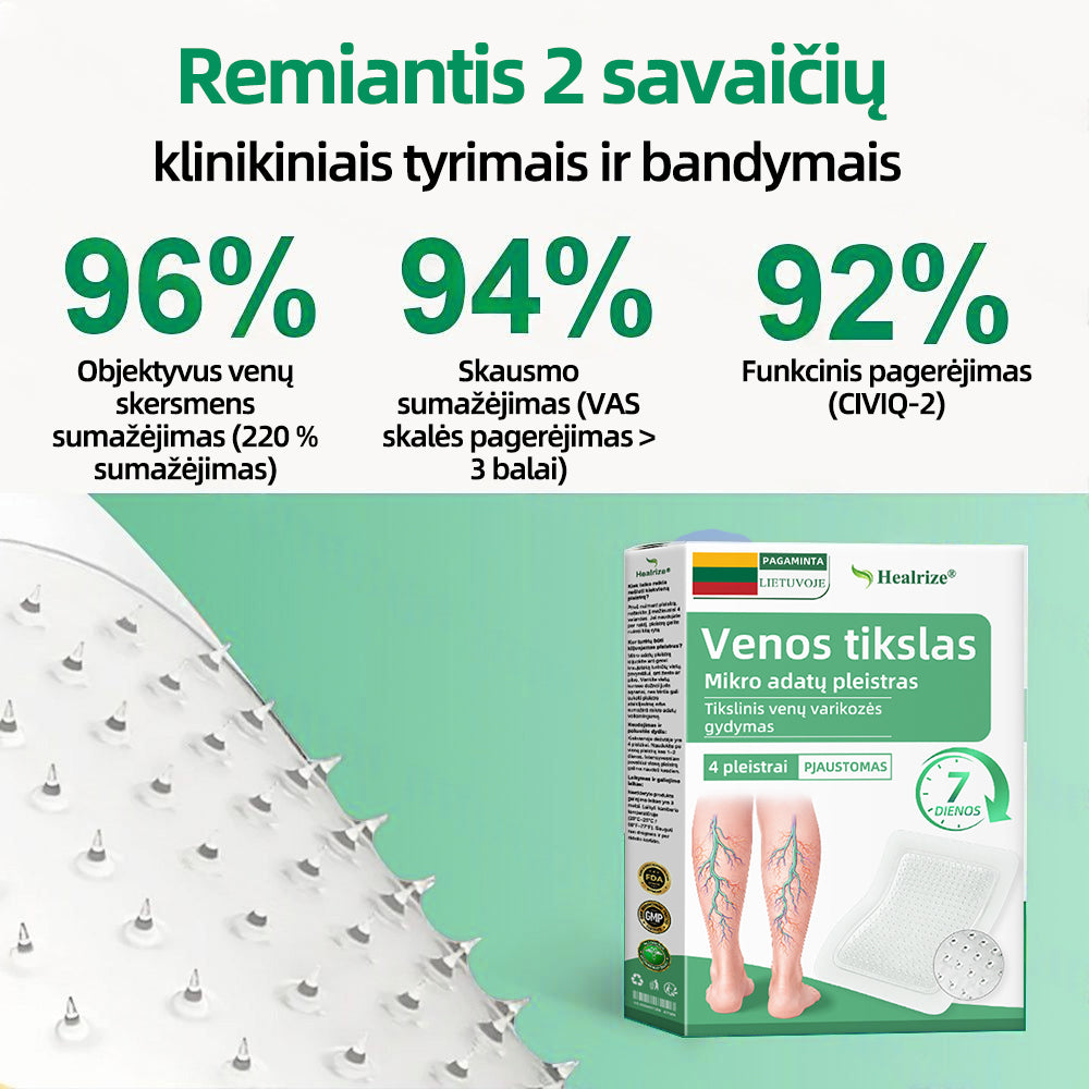 🇱🇹👨‍⚕️✅Healrize® VeinTarget mikroadatų pleistras⚡Nedelsiant palengvėja, ilgalaikiai rezultatai🪗