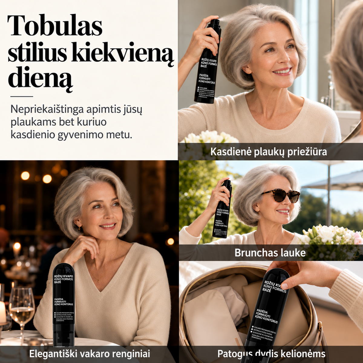 👸 GarageLine® Persikų Kvapo Plaukų Apimties ir Fiksavimo Purškiklis