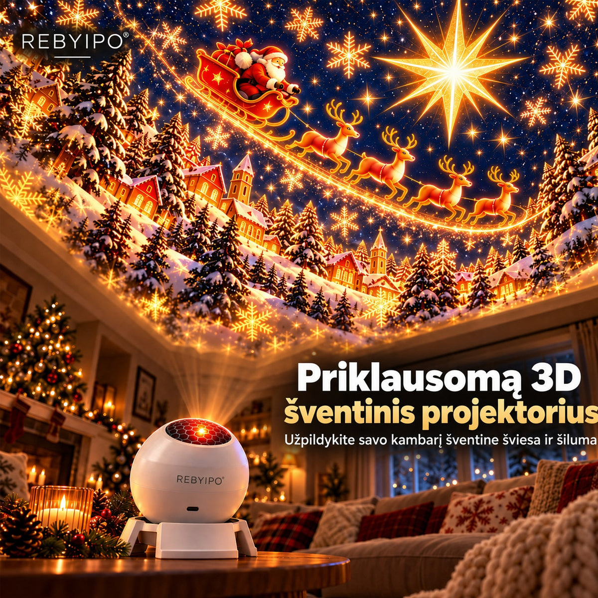 REBYIPO®🎄🎅🎁 Magiškos Kalėdų švieselės ✨ Įžiebkite šventės magiją🐟2️⃣