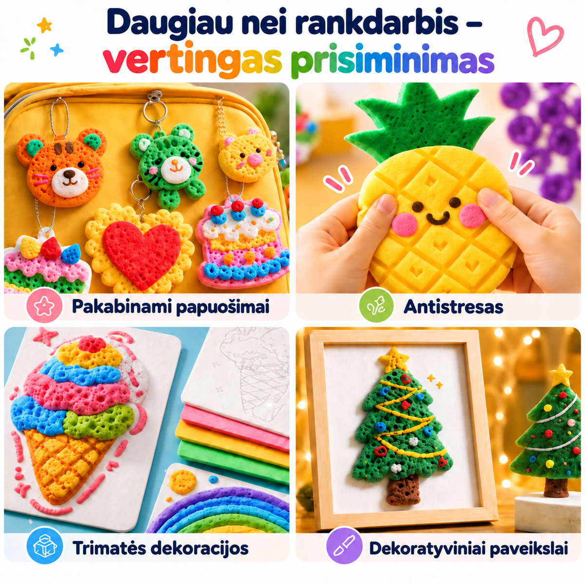 3D rankdarbių ir dekoravimo idėjos
